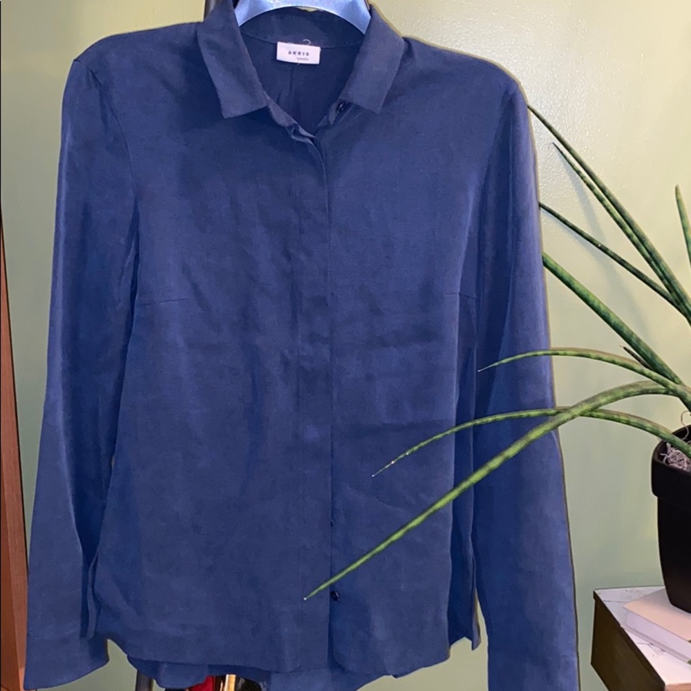 Navy Blue Akris Punto ButtonDown top